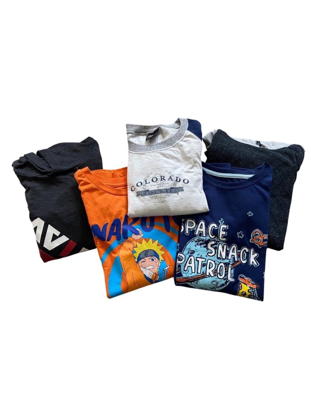 Boys Bundle of 5 Long Sleeve Tee Shirts Size L Fall Back To School Play Casual